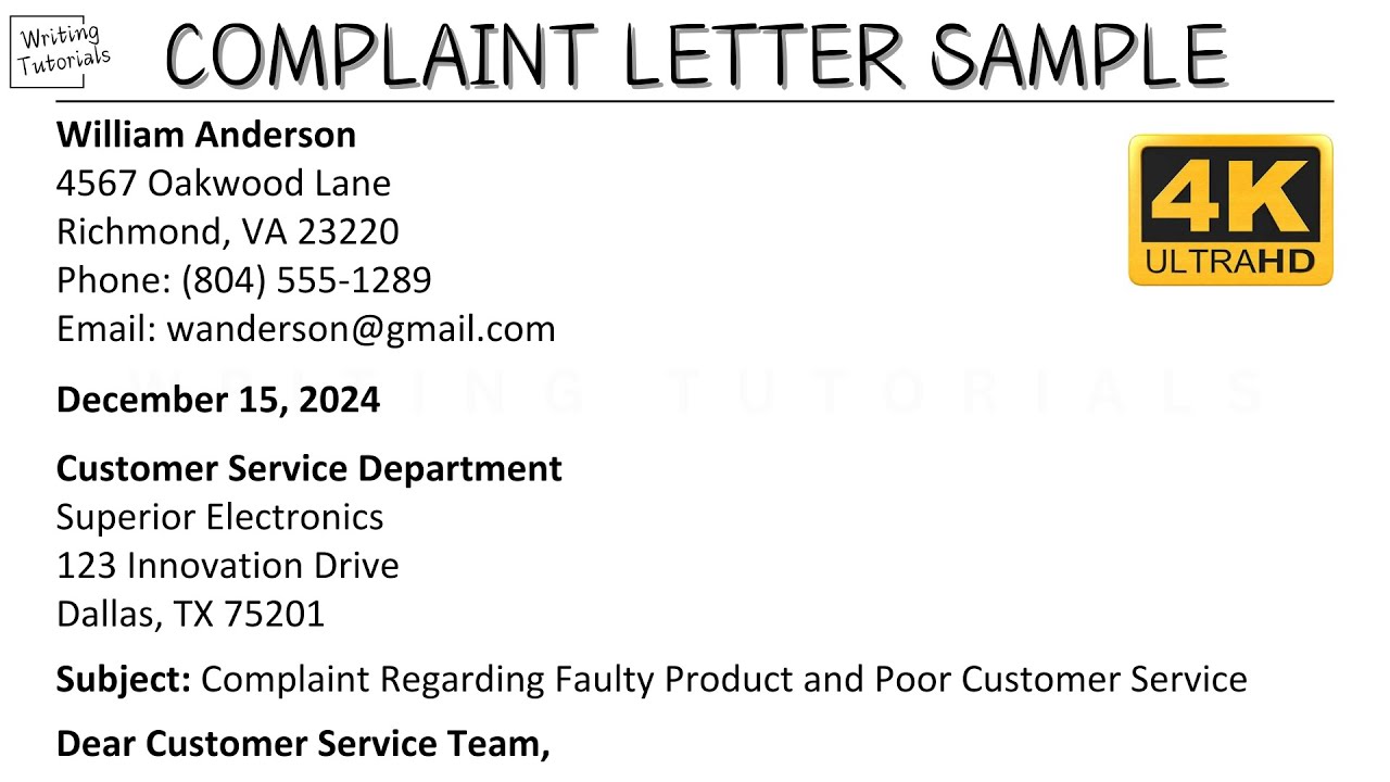 How To Write Complaint Letter for Broken Product with Sample and Explanation | Writing Tutorials