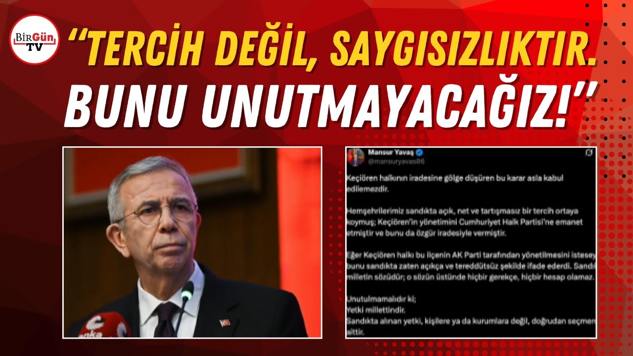 Mansur Yavaş’tan ilk ‘istifa’ açıklaması geldi: “Tercih değil, saygısızlıktır. Bunu unutmayacağız!”