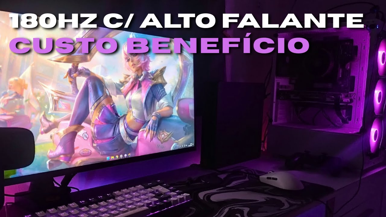 MEU NOVO MONITOR CUSTO BENEFÍCIO PARA 2026 ( spoiler apenas R$600 ) 180hz com áudio integrado