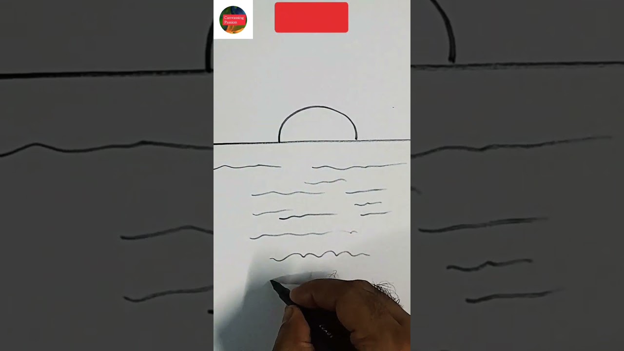 Draw a simple sea using these simple steps #shorts #ashortaday Canvassing Passion
