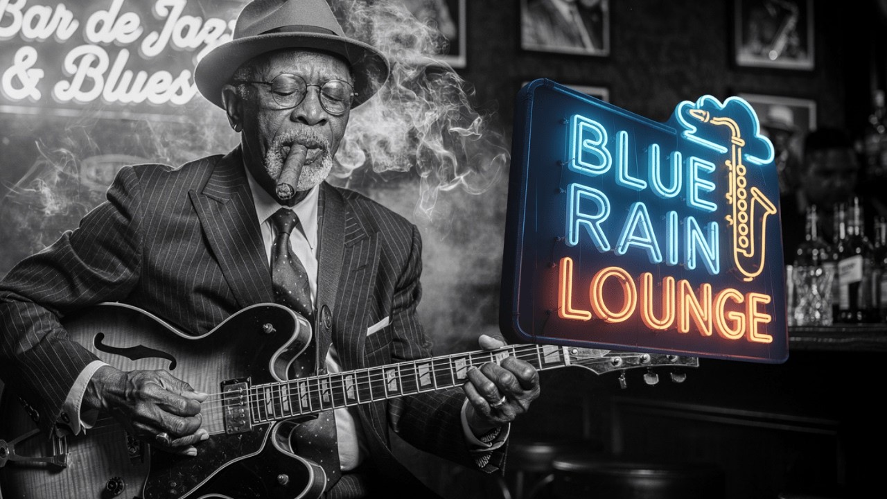 Slow Electric Blues 🌧️ Relaxing Night Driving Music & Rain Sounds
