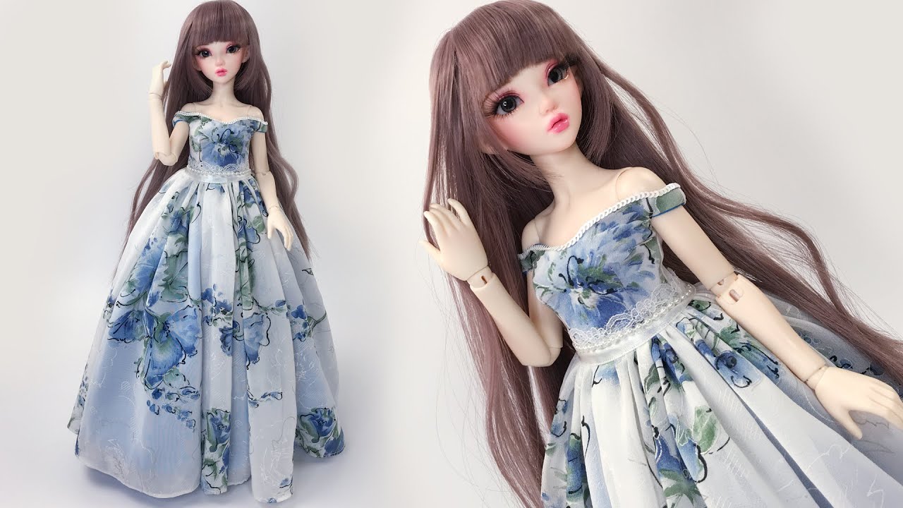 BJD Doll Repaint + Off Shoulder Dress Tutorial, BJD娃娃重绘, BJD人形の塗り直し, BJD 인형 다시 칠하기, Decorate BJD