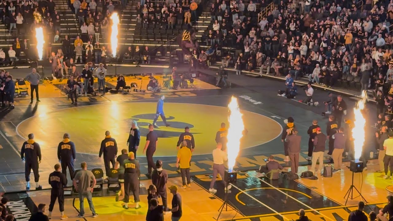 Iowa Hawkeyes Wrestling vs Penn State Nittany Lions entrance and introductions ~ January 16, 2026