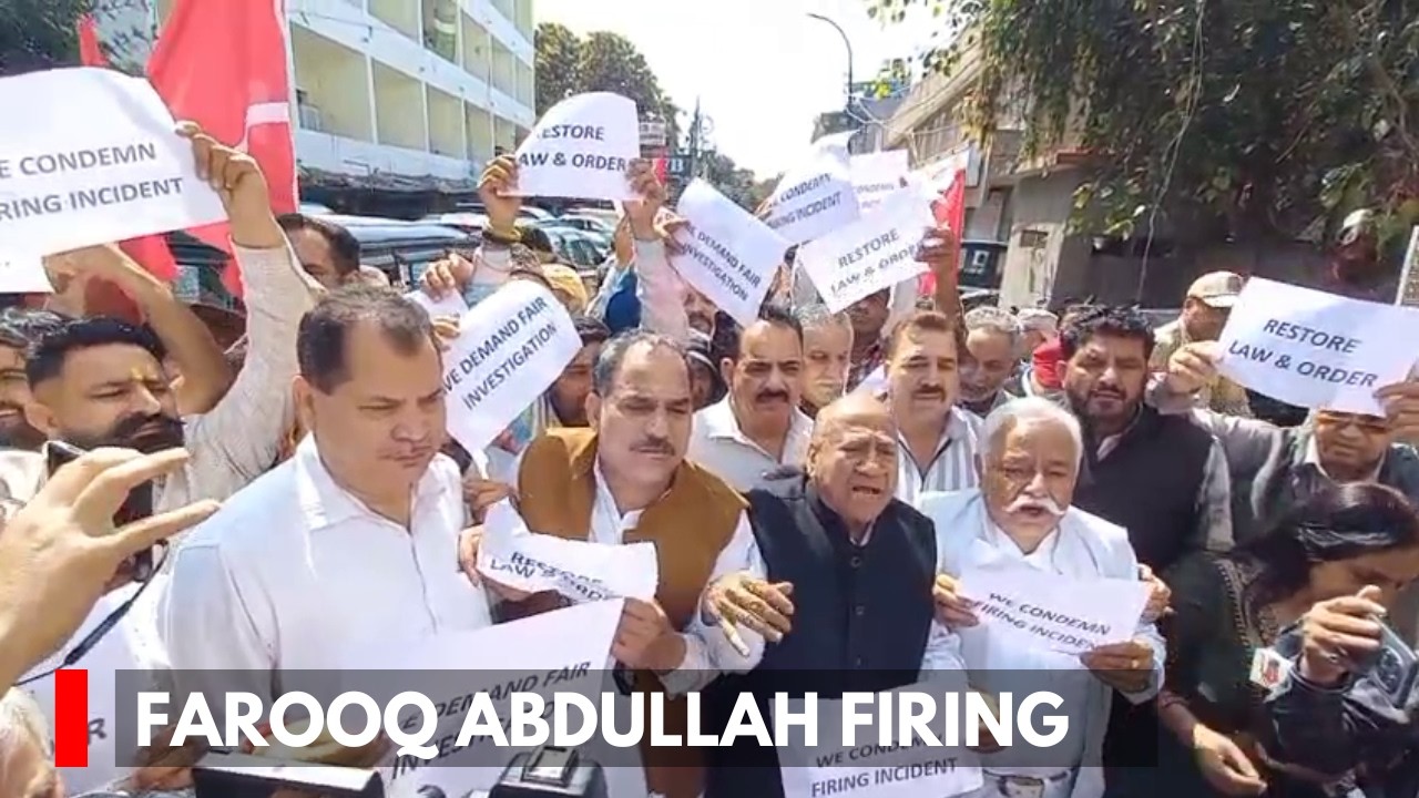 NC Holds Protest Over Assassination Attempt On Farooq Abdullah