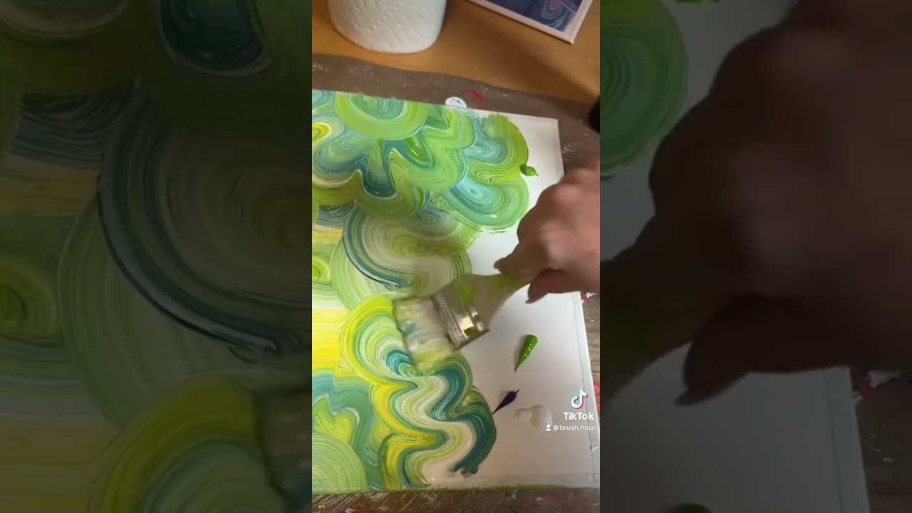 PAINT WITH ME  | Tropical Swirls 🐠 #abstract #original #swirls #satisfying #trending #art #acrylic