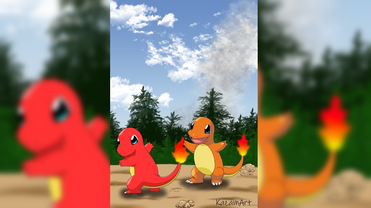 Speed Digital Drawing Pokémon (Salaméche new version shiny)