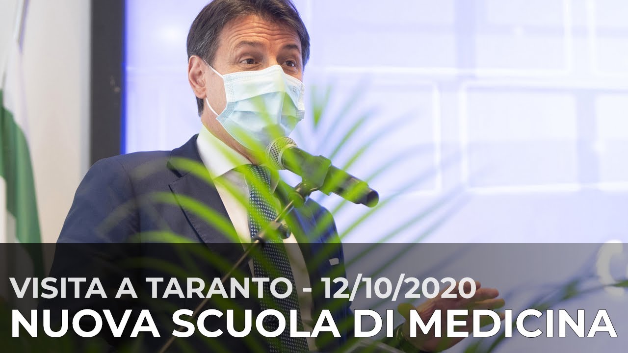 Il Presidente Conte all'inaugurazione della Scuola di Medicina a Taranto