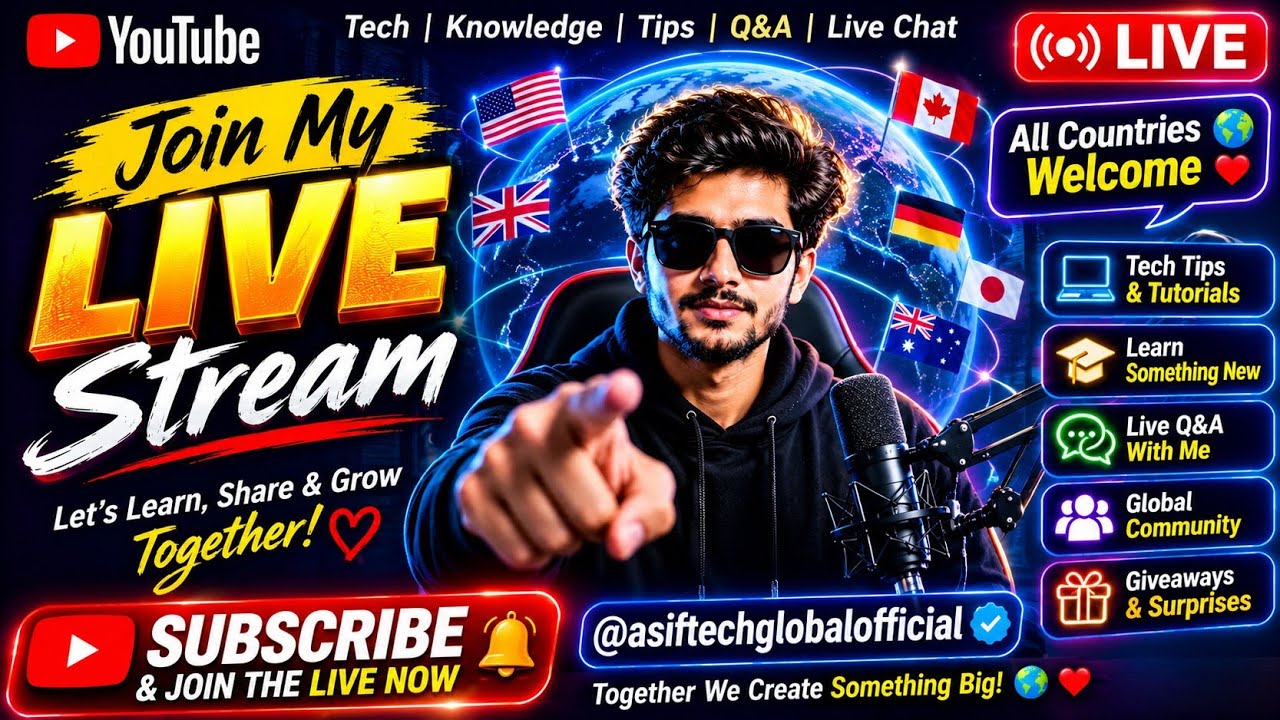 🌍Welcome to AsifTechGlobalOfficial Join the Live,Connect with People Worldwide and Make New Friends