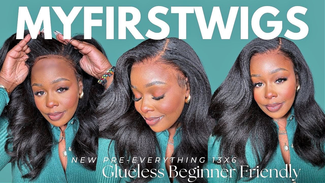 THE WIG YOU NEED! NEW PRE-EVERYTHING BEGINNER FRIENDLY KINKY STRAIGHT GLUELESS 13X6! FT. MYFIRSTWIGS