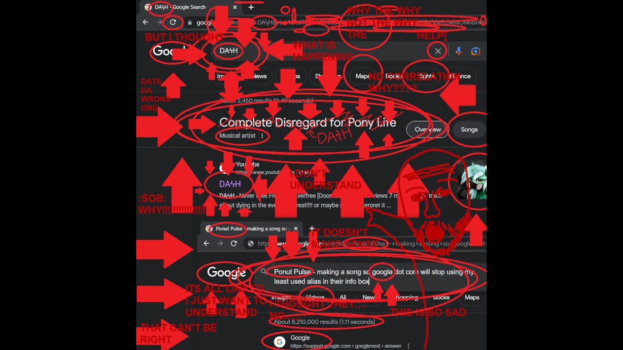 Ponut Pulse - making a song so google dot com will stop using my least used alias in their info box