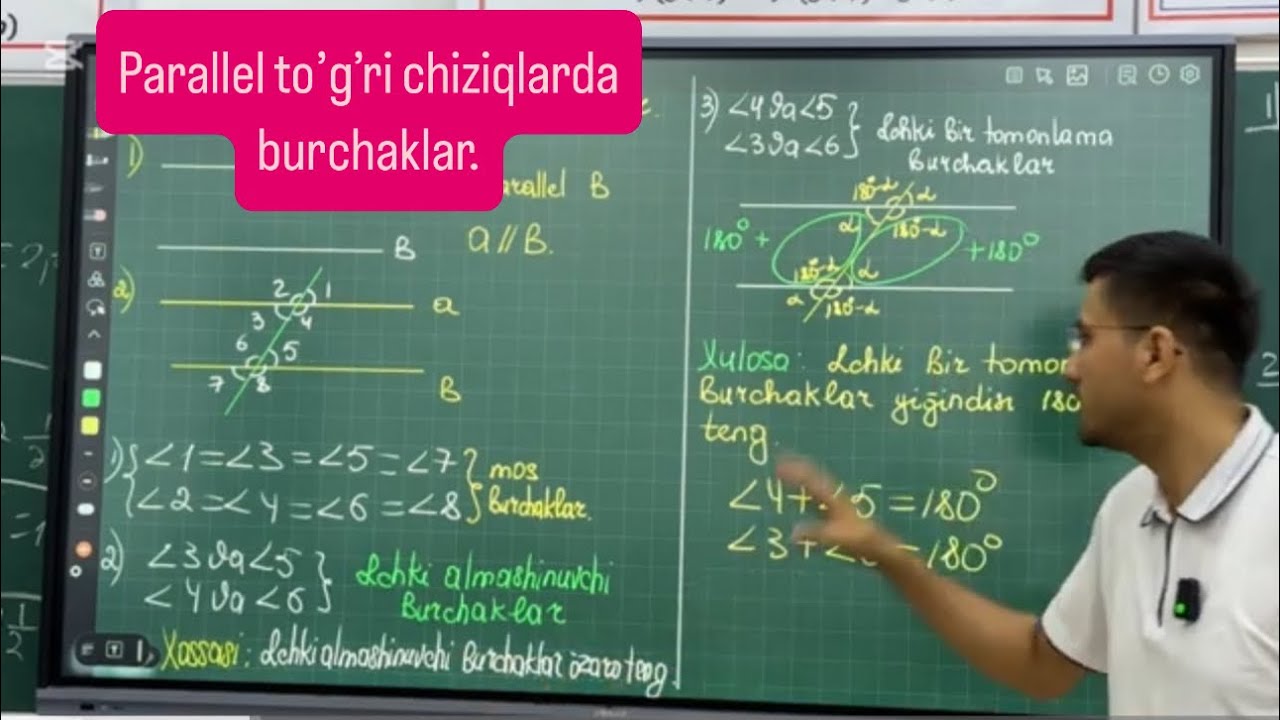 Parallel to’g’ri chiziqlarda burchaklar.
