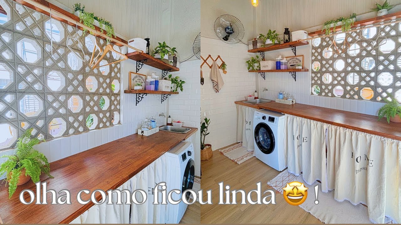 COMO FIZ UMA DECORAÇÃO BEM DIFERENTE NA MINHA LAVANDERIA PEQUENA