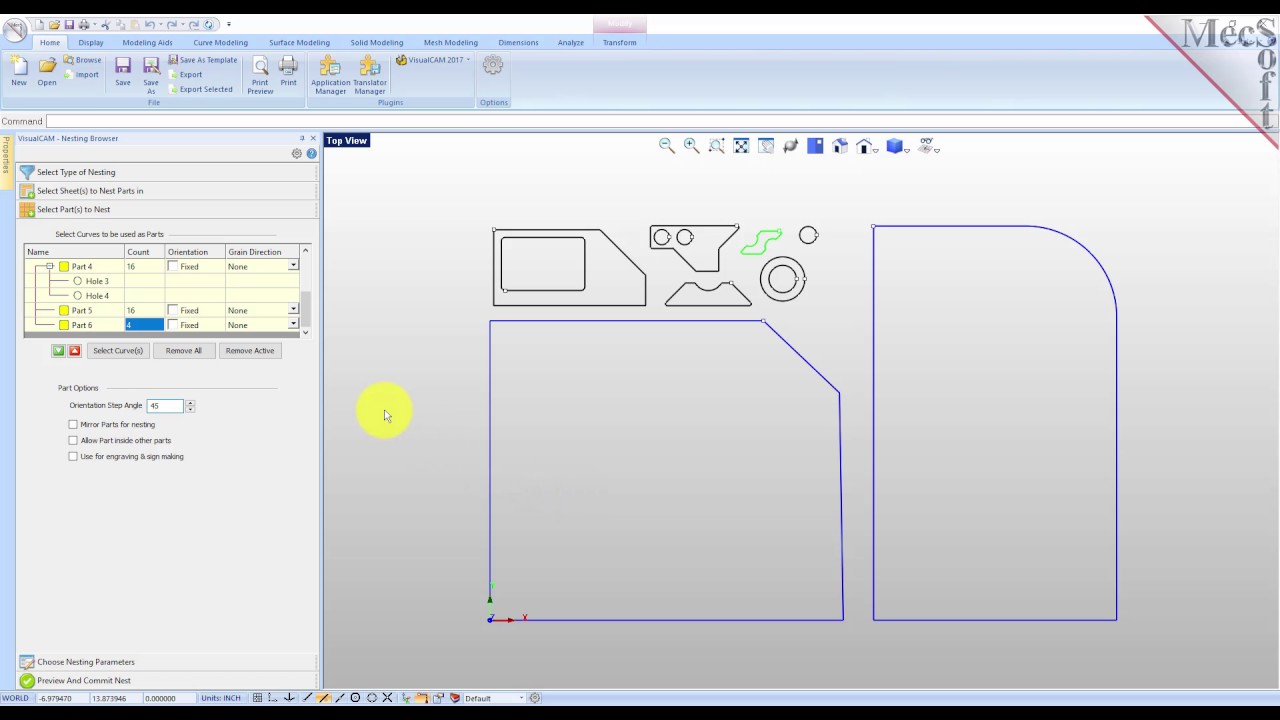 VisualCAM 2017 True Shape Nesting Quick Start
