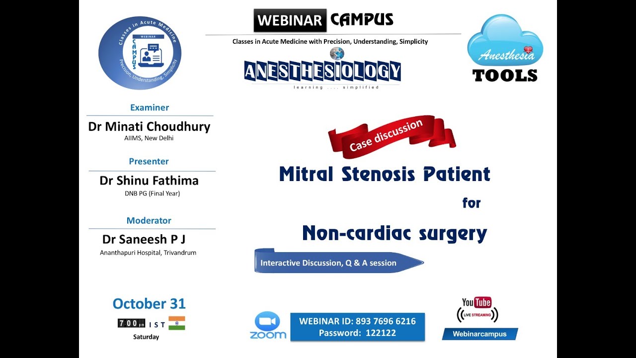 Case discussion - Mitral Stenosis | Anesthesiology WebinarCAMPUS