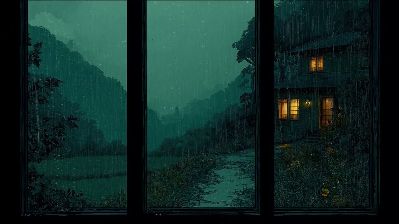 Quiet Rain Outside the Window with Beautiful Nature Sounds for Relaxation and Deep Sleep