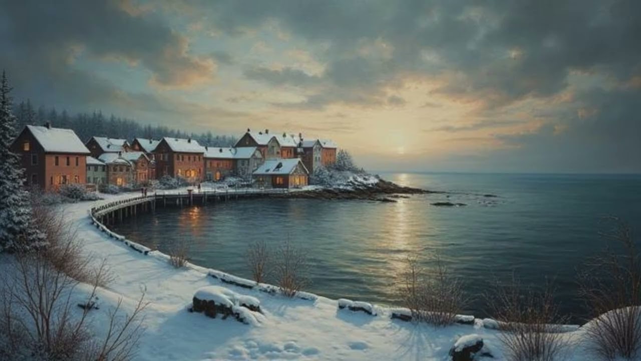 🌊❄️ Winter English Coastal Village | Calm Music for Focus, Reflection & Rest