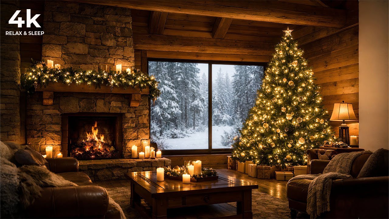 The Perfect Christmas Cabin for Deep Sleep 🎄🔥 (4K)