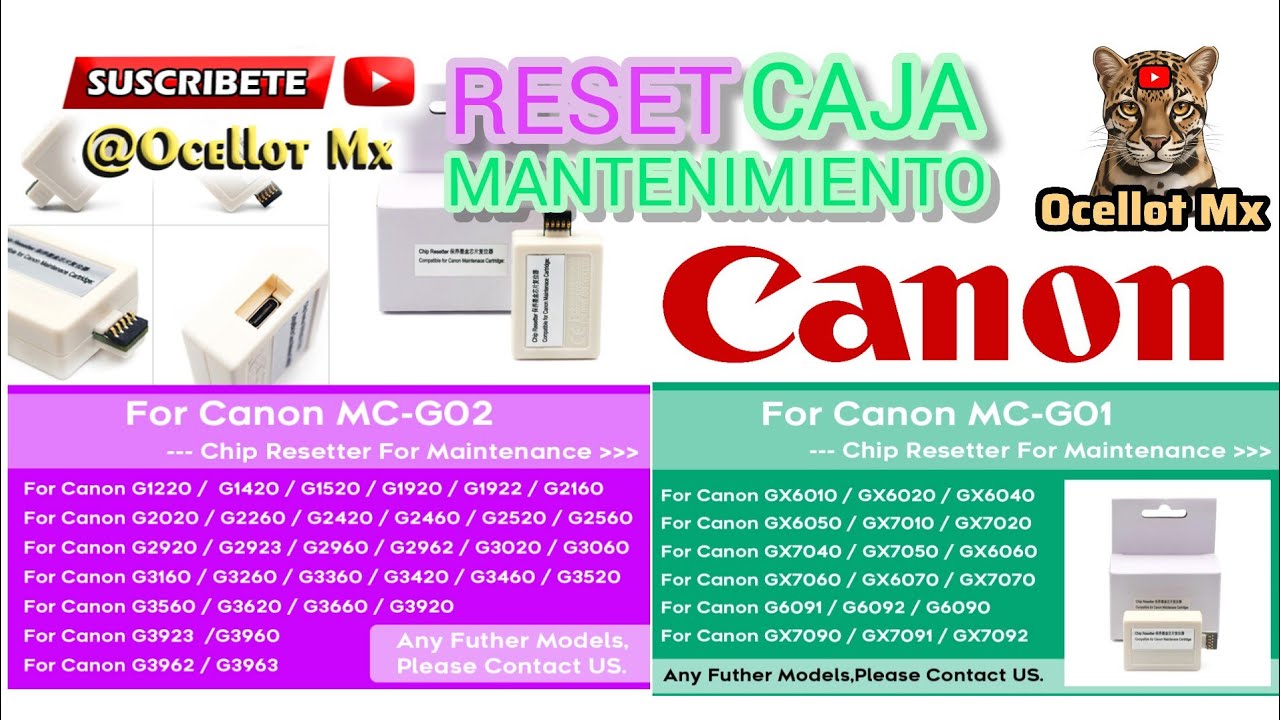 Canon G3160 RESET Caja Mantenimiento
