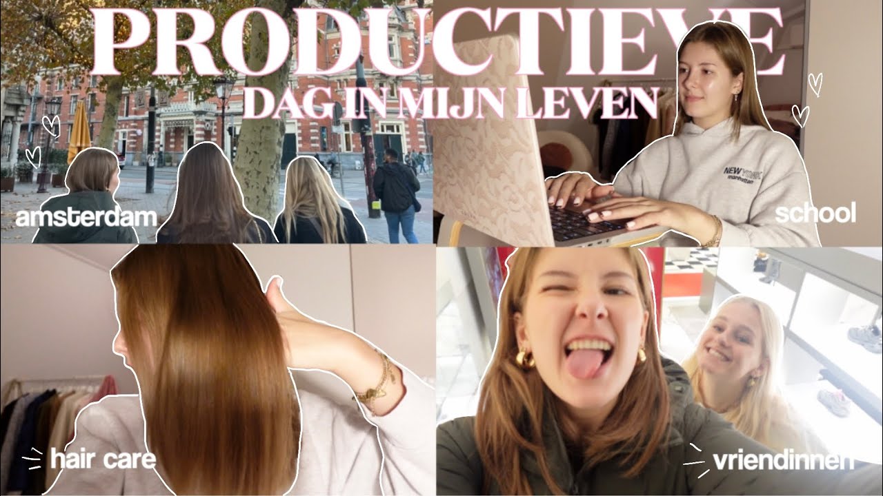 PRODUCTIEVE WINTERDAG In My Life 🌧️🎀  School pitch, Amsterdam, Vriendinnen, Haircare & Meer!