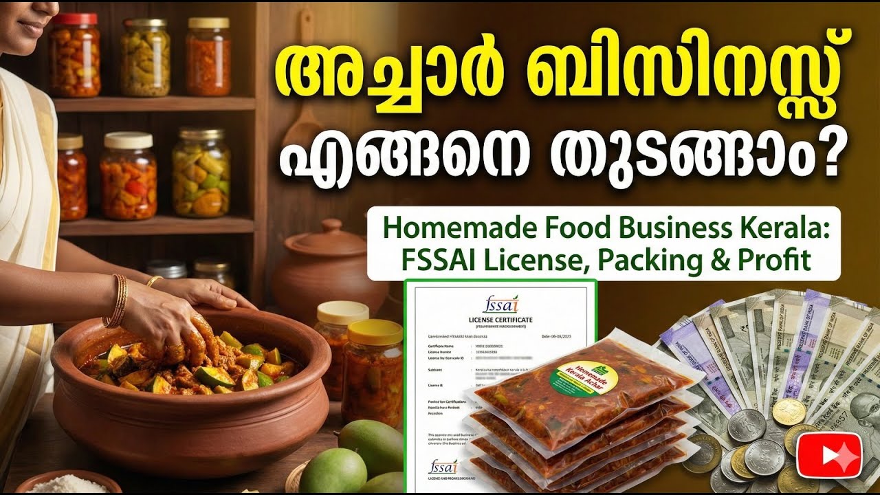 Homemade Food Business Kerala അച്ചാർ ബിസിനസ്സ് എങ്ങനെ തുടങ്ങാം  FSSAI License, Packing & Profit