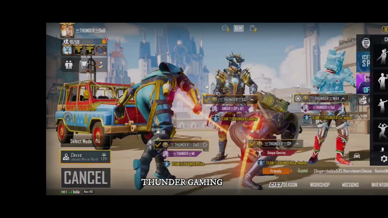 BGMI LOBBY VIDEO] BY THUNDER GG GAMING] PUSPA NAAM SUNKAR FLOWER SAMJE😈😈]#bgmi