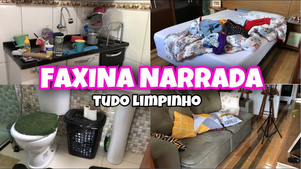 FAXINA COMPLETA E NARRADA/ casa limpa/ organização
