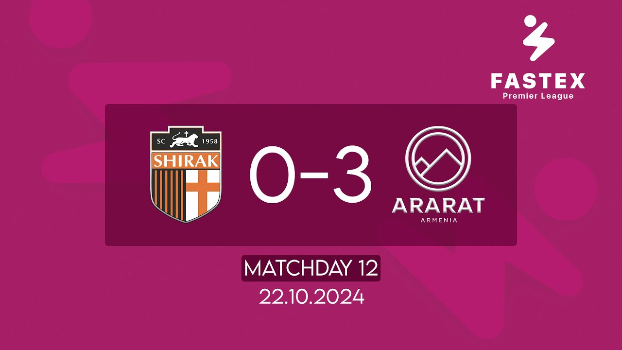 Fastex Premier League. Matchday 12. SC Shirak - FC Ararat-Armenia (22.10.2024)