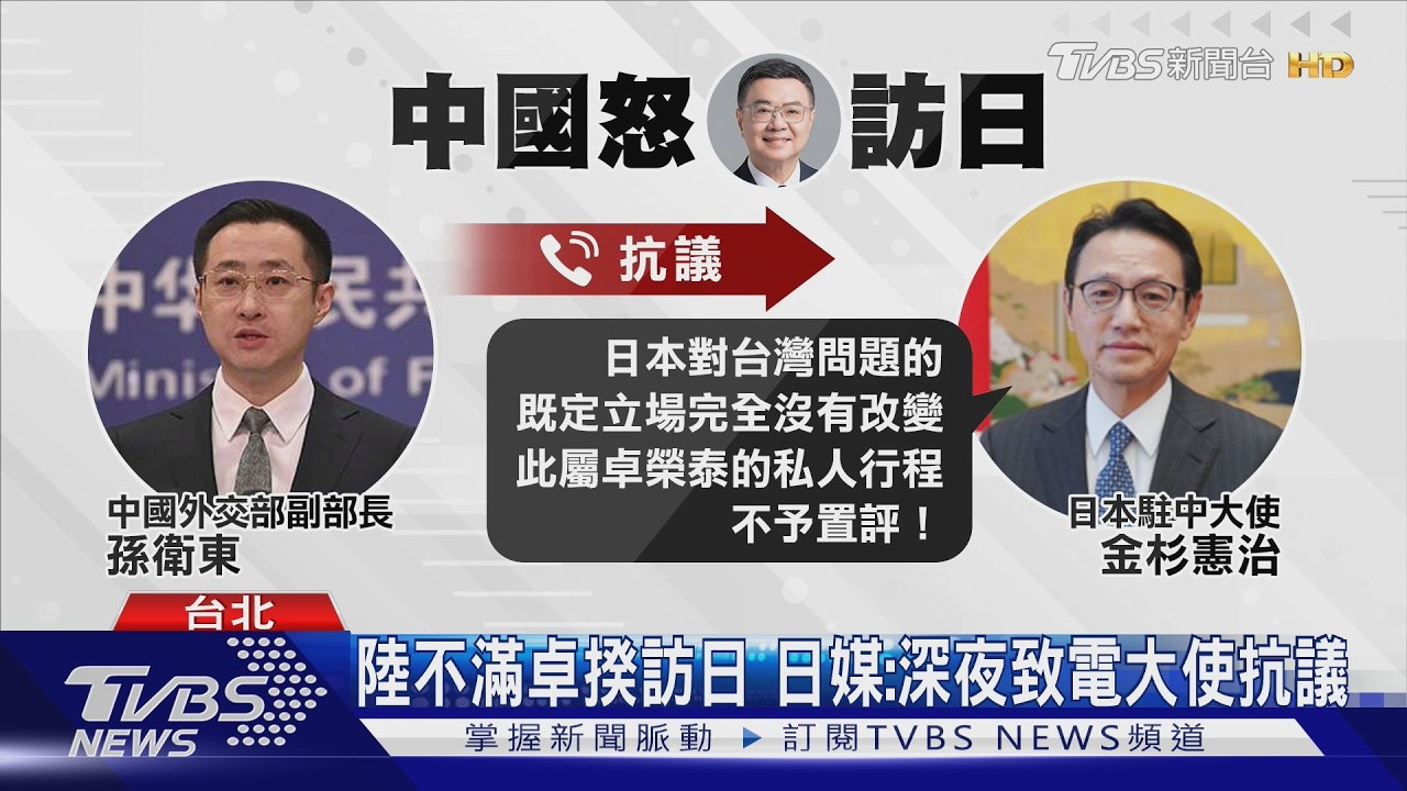 陸不滿卓揆訪日 日媒:深夜致電大使抗議｜TVBS新聞 @TVBSNEWS01
