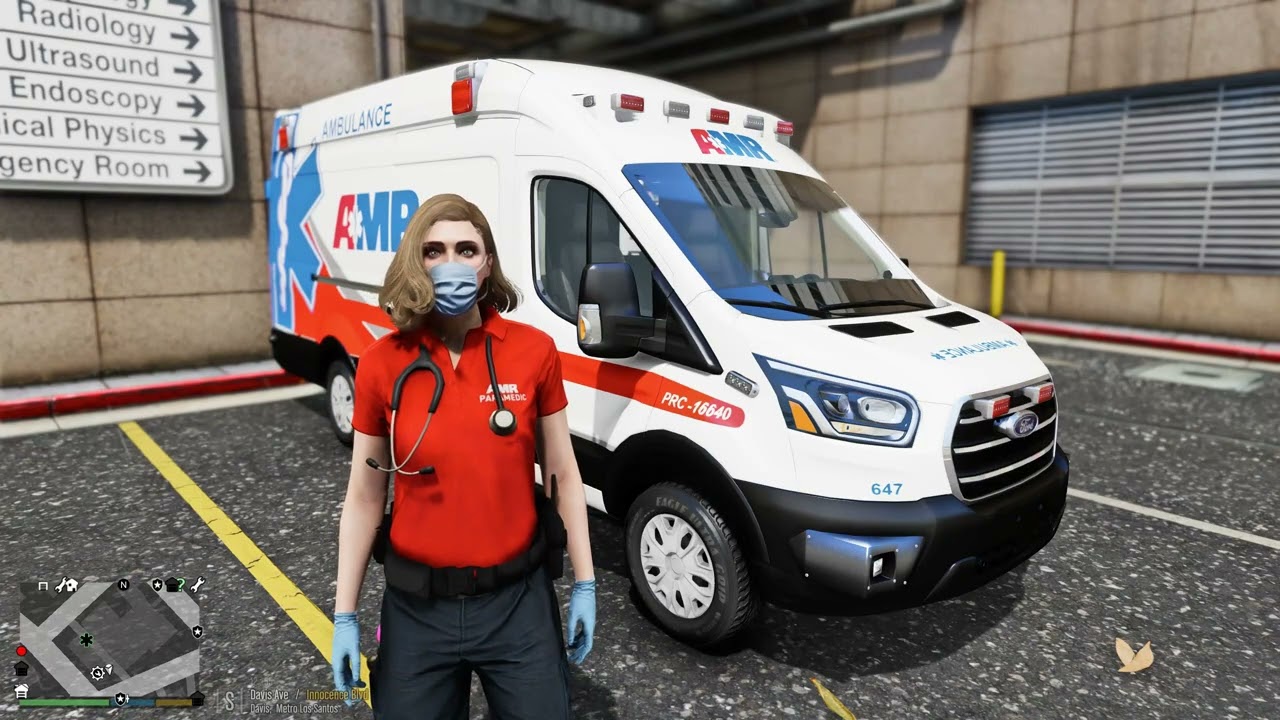 Gta 5 LSPDFR Let's Play As Female AMR Paramedic First Responder - EMS Mods!