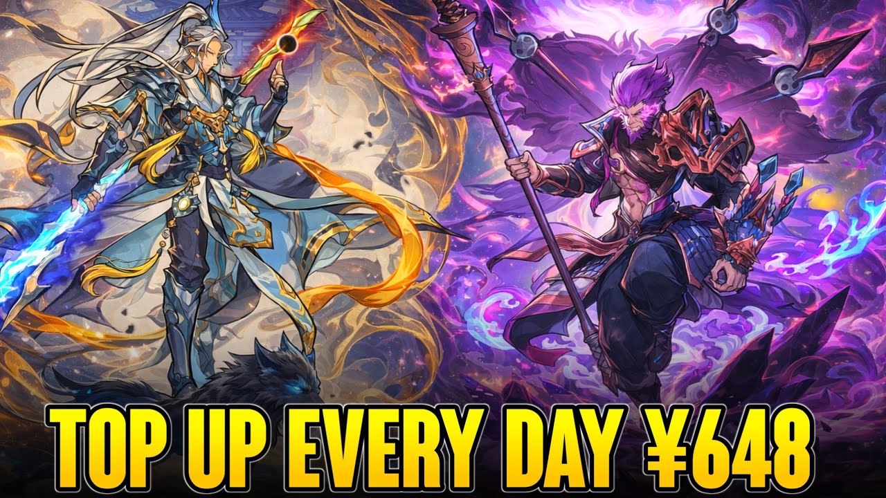 Journey to the West Idle RPG ENG - Пополнение счета каждый день за 648 йен, герои SSR+, гача с би...