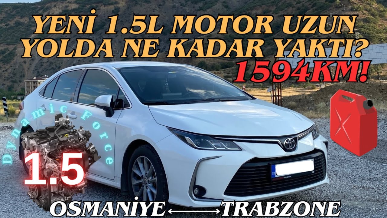 Yeni 1.5L Motor Uzun Yolda Kaç Litre Benzin Yakıtı? | Trabzon’a Gittim! | Toyota Corolla (e210)