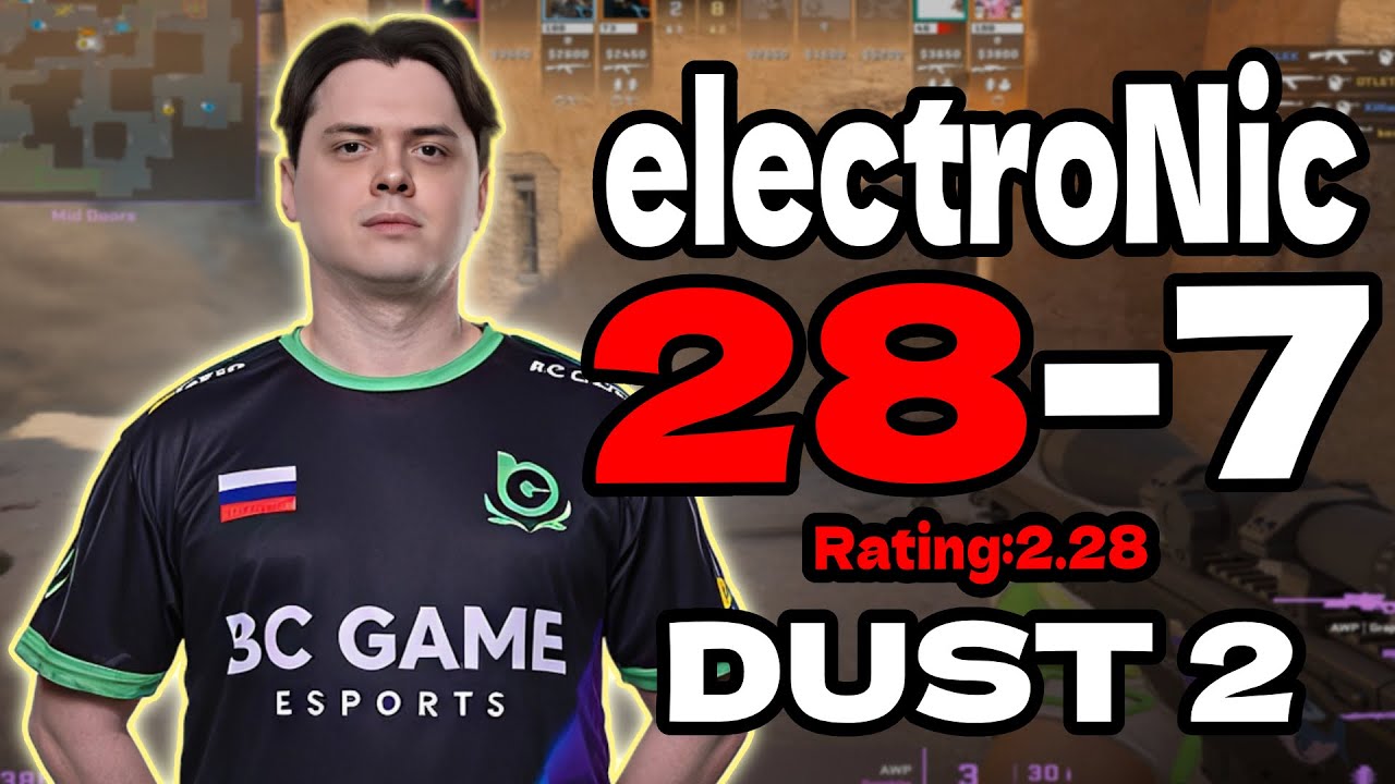 electronic (28-7) | FACEIT EU dust2 | Rating 2.28 | 5-STACK | Jan 21, 2026