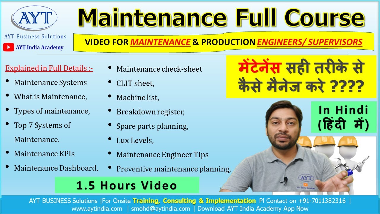 Machine Maintenance - Full Course Video May 2024 || Machine Maintenance Engineer Video