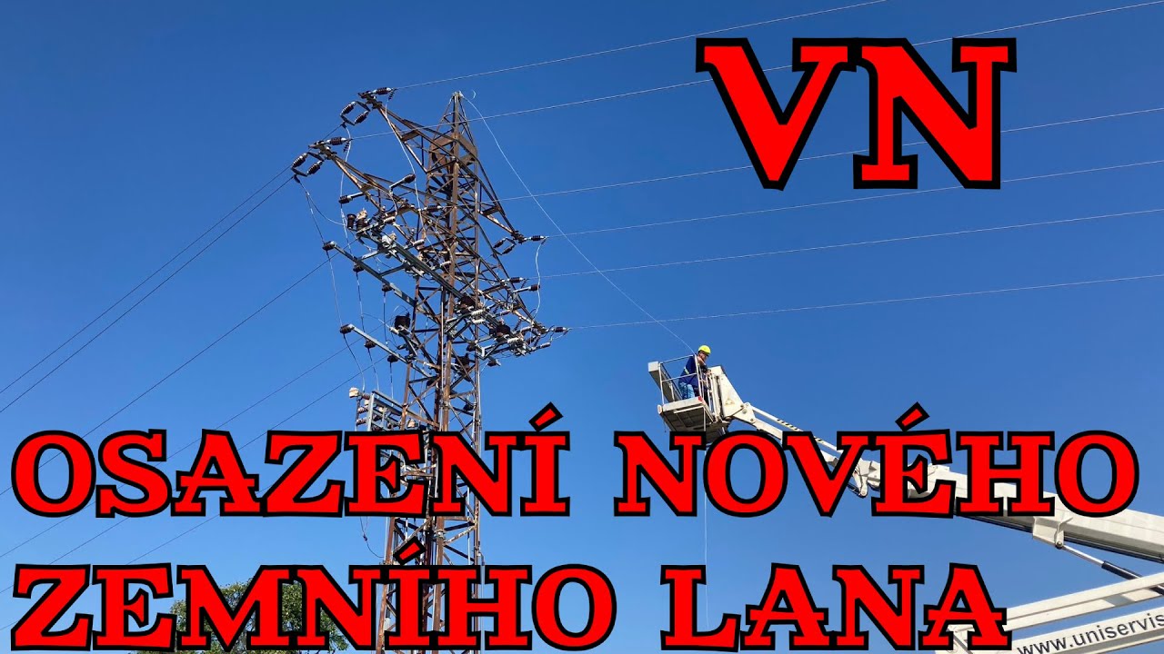Práce elektrikáře VN / Montáž Zemního lana na lince Vysokém napětí VN KRAZVOL