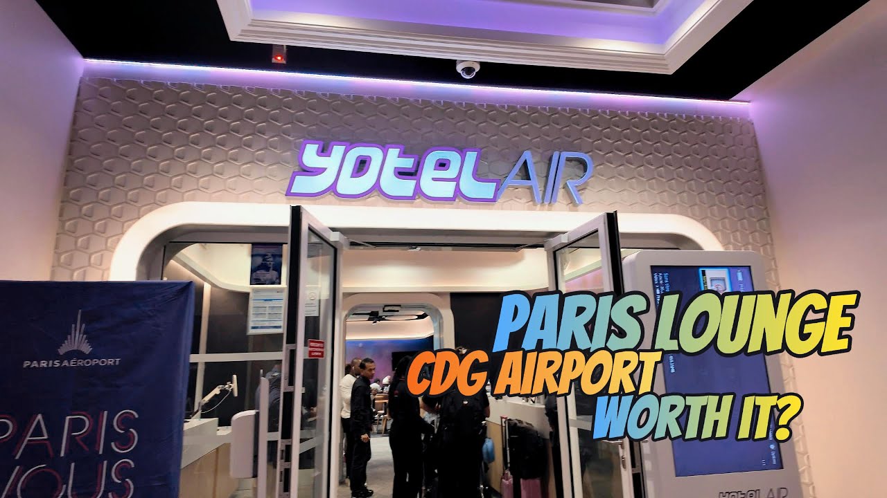 Yotel Lounge CDG airport 2025 4k Paris tour