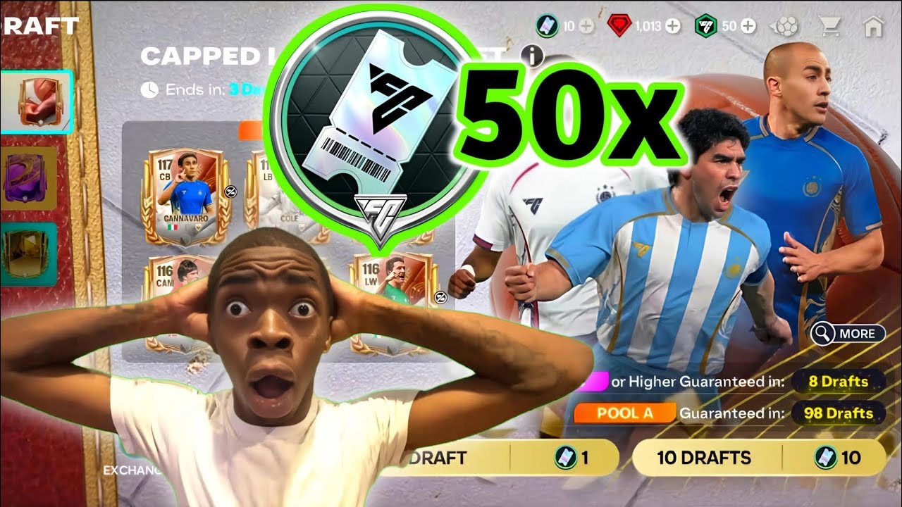 EA FC MOBILE 26 • 50x Capped Legends Draft Voucher Pack Opening #fcmobile #fifamobile 
