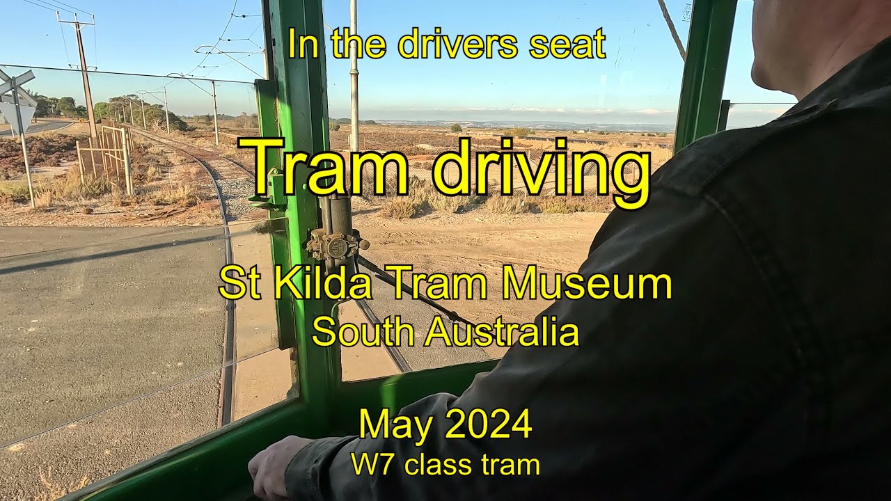 In the drivers seat, Trams at St Kilda tram Museum, South Australia, May 2024