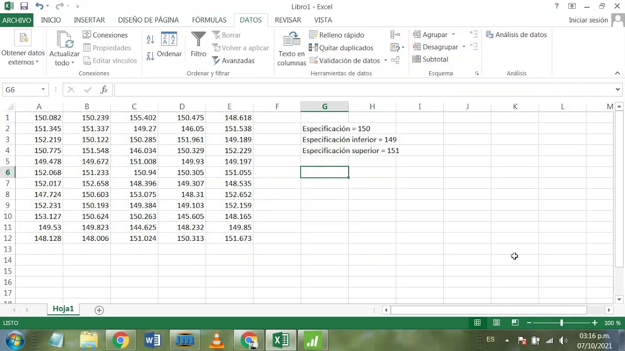 Cálculo Cp, Cpk y Cpm