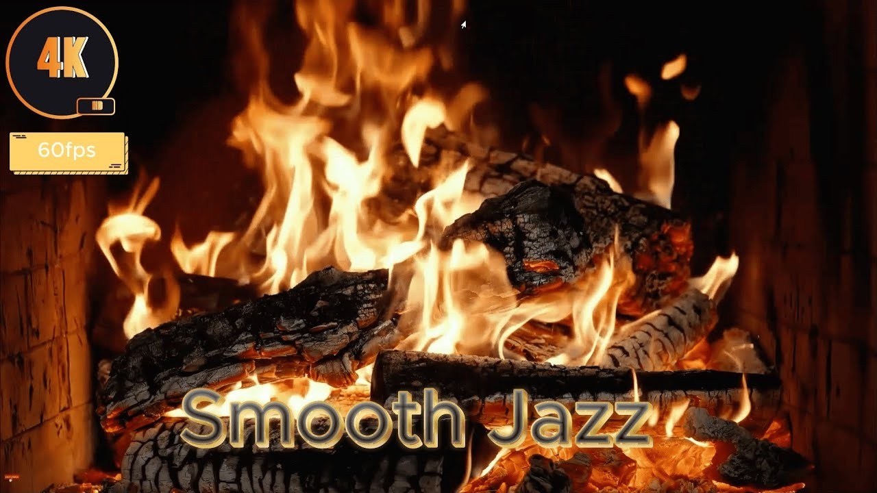 Relaxing Smooth Jazz Music Fireplace ~ Night Jazz Ambience