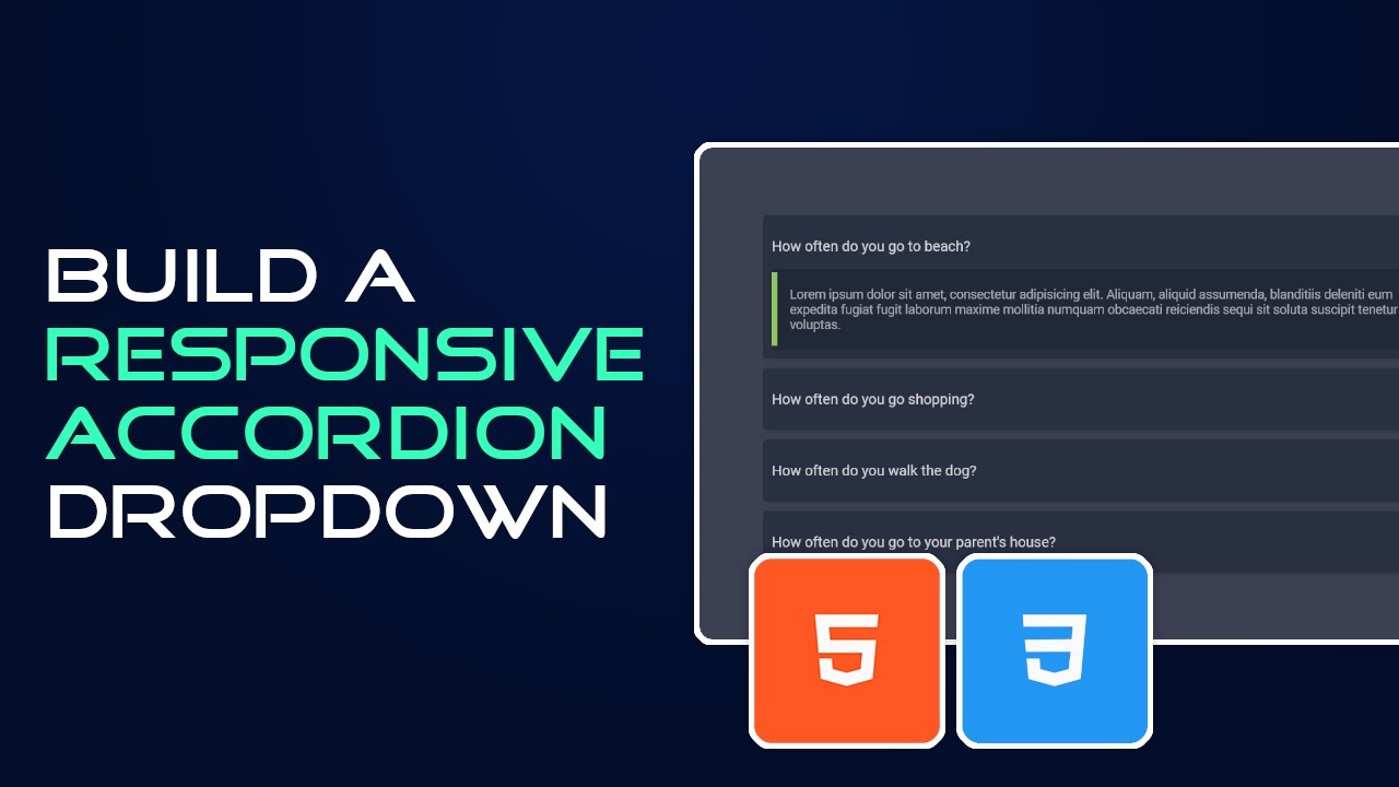 Responsive FAQ accordion dropdown | HTML and CSS Tutorial