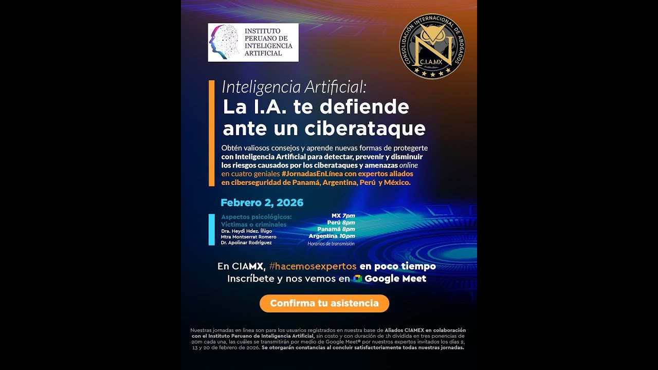 Jornadas en l&iacute;nea sobre IA. Ciberataques y amenazas online