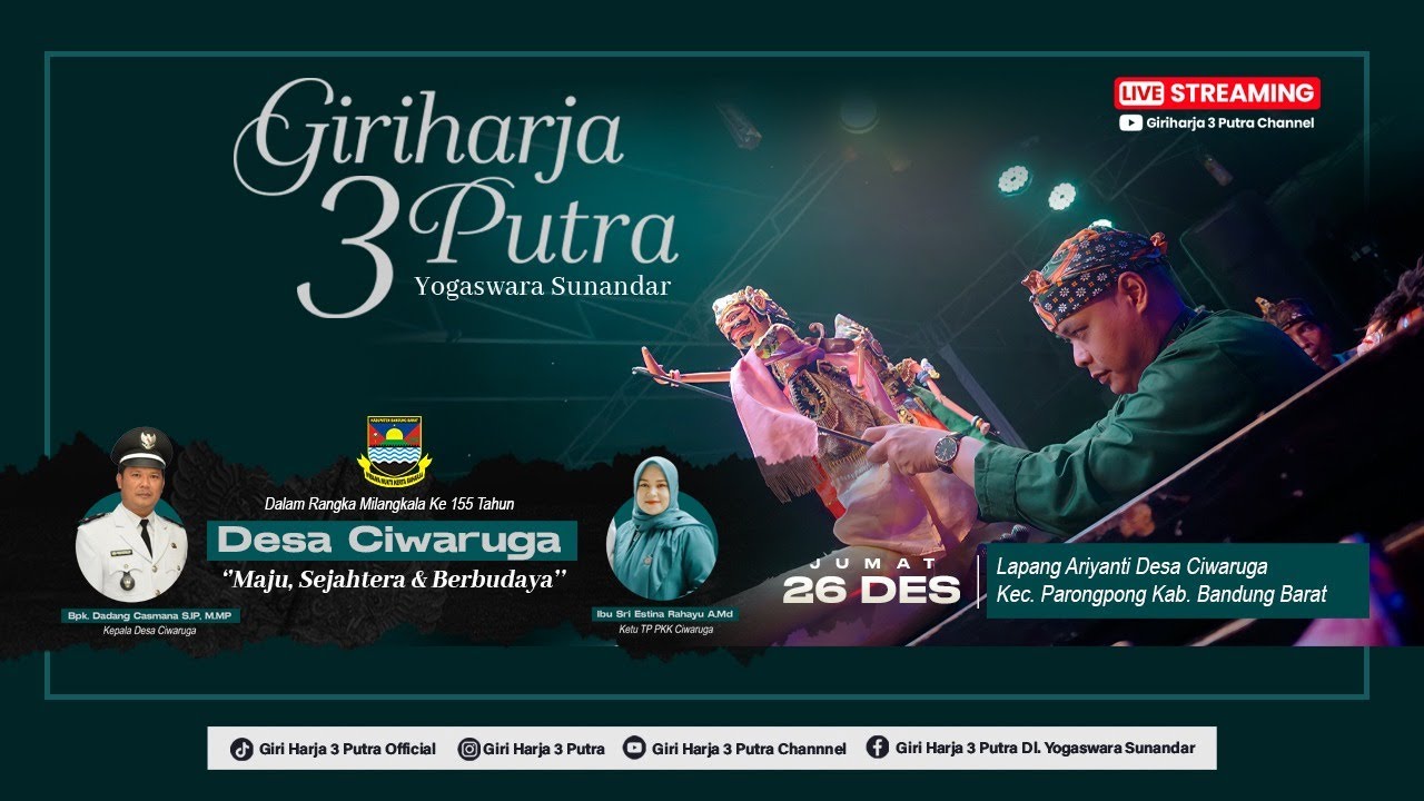 🔴 LIVE MILANGKALA DESA CIWARUGA KE-155 || GIRIHARJA 3 PUTRA - YOGASWARA S || KBB, 26/12/2025 #gh3p