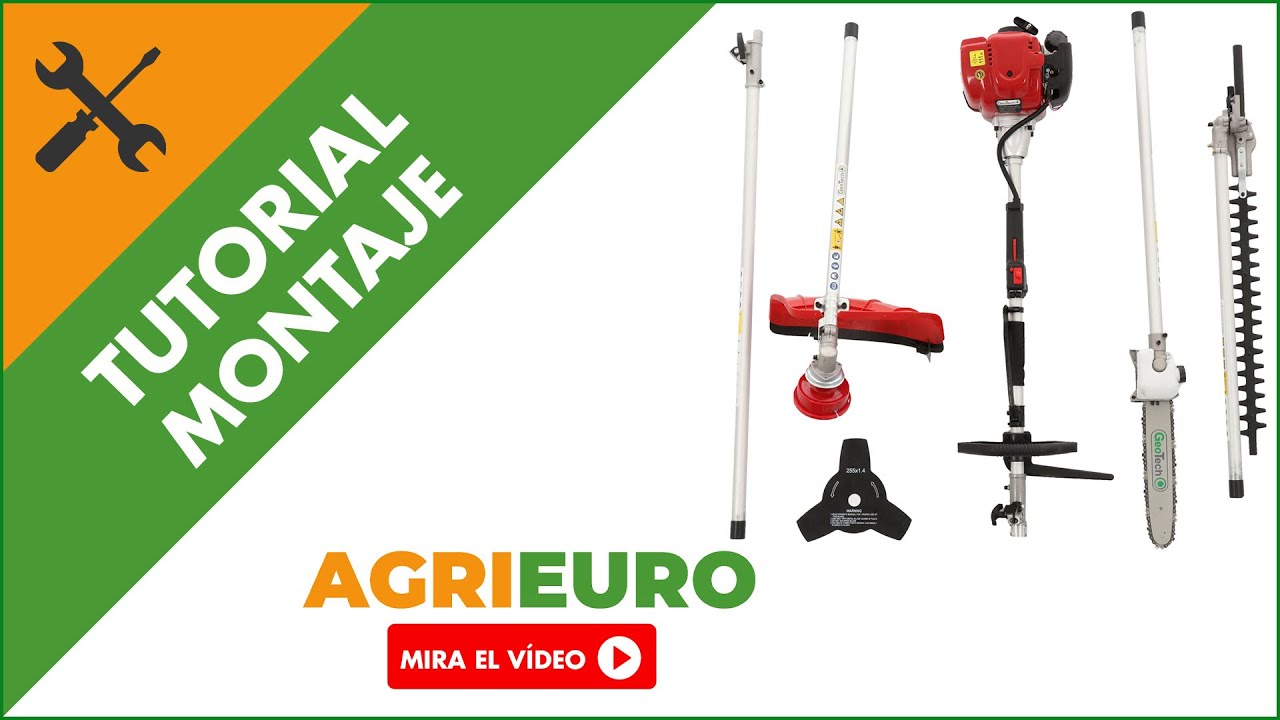 Desbrozadora de gasolina 4 tiempos multifunción, podadora y cortasetos GeoTech GT-4 36 L - 36 cc