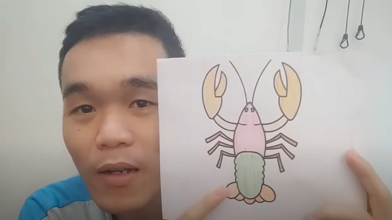Complete the seven-color lobster coloring page