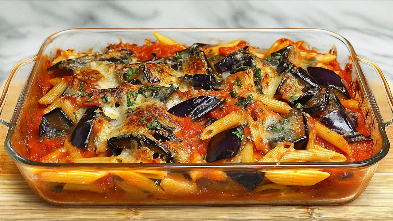 Die Aubergine, die alle verr&uuml;ckt macht! Das beste Auberginenrezept! Pasta mit Auberginen