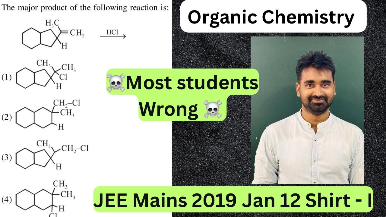 The major product of the following reaction Attack of HCl in alkene addition of alkene rearrangement
