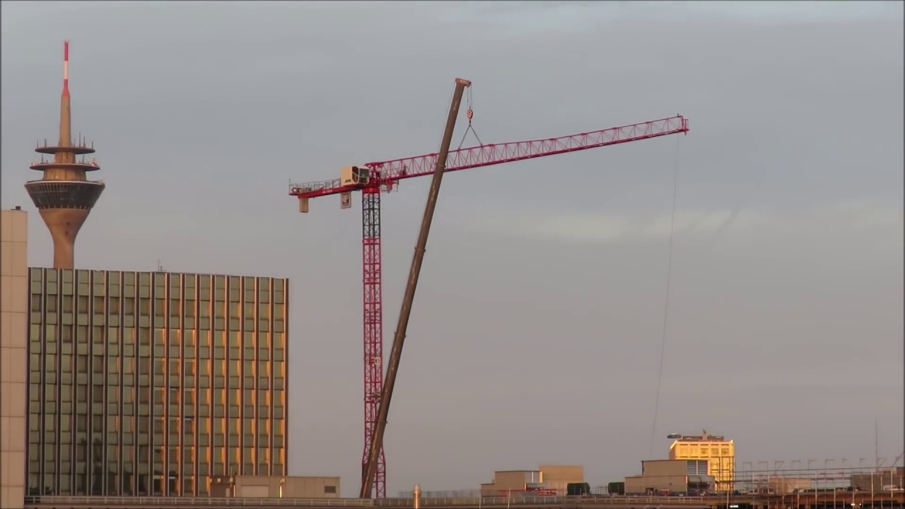 Demontage Turmdrehkran BBL - Cranes AK 150 -8 mit Grove Mobilkran