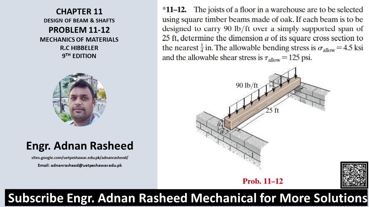 11-12 Design of beam and shaft| Mechanics of Materials RC Hibbeler