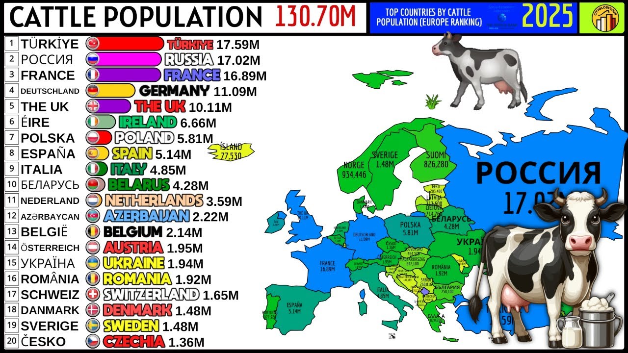 TOP COUNTRIES BY CATTLE POPULATION (EUROPE RANKING)