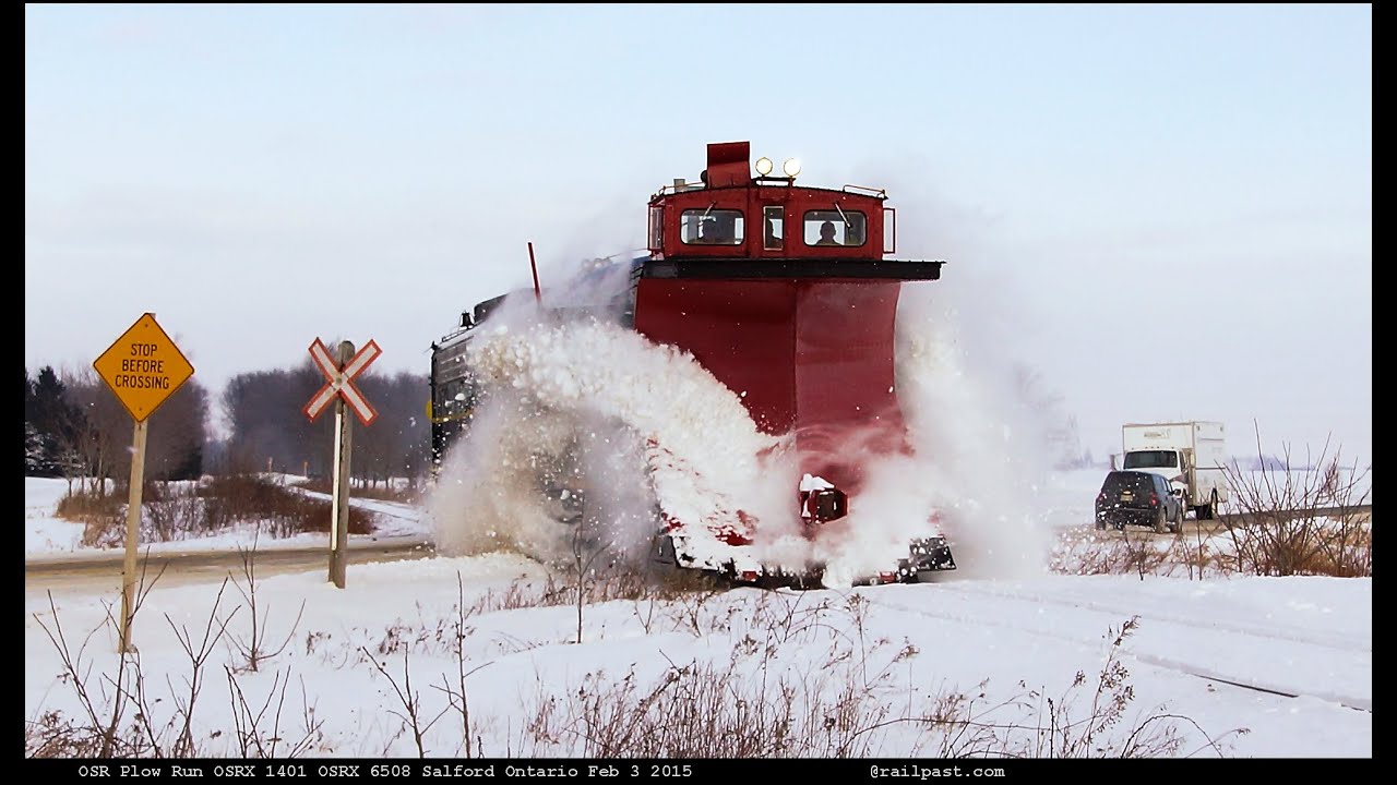 RAILREEL EDITED - extra footage - OSR Plow Run FP9's  Feb 3 2015